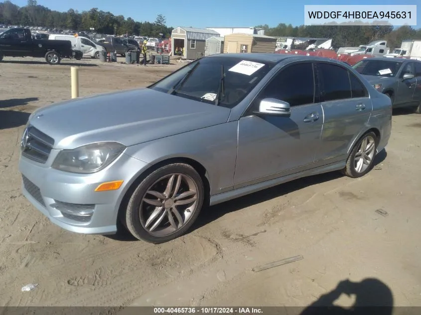 2014 Mercedes-Benz C 250 Luxury/Sport VIN: WDDGF4HB0EA945631 Lot: 40465736