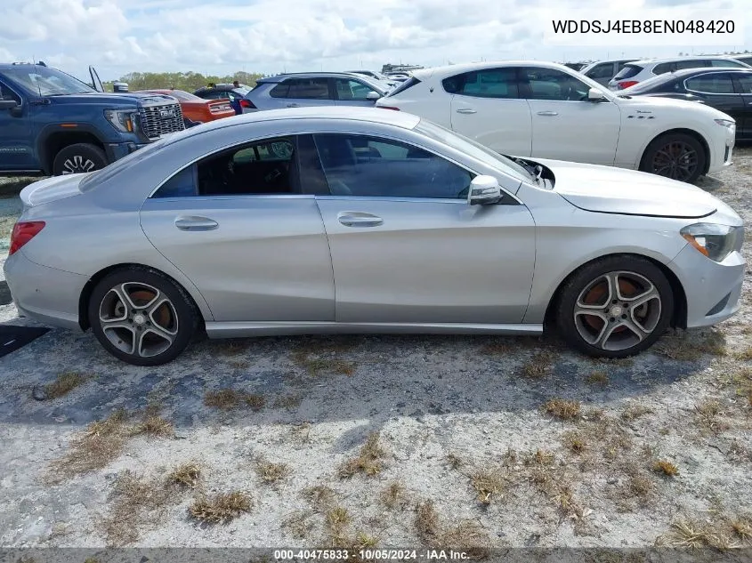 2014 Mercedes-Benz Cla 250 VIN: WDDSJ4EB8EN048420 Lot: 40475833