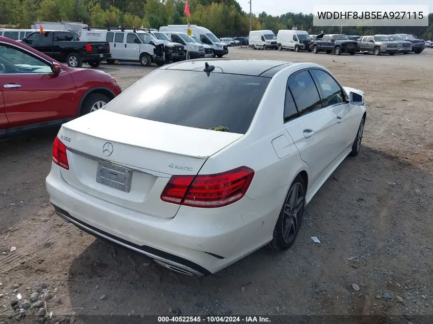 2014 Mercedes-Benz E 350 4Matic VIN: WDDHF8JB5EA927115 Lot: 40522545