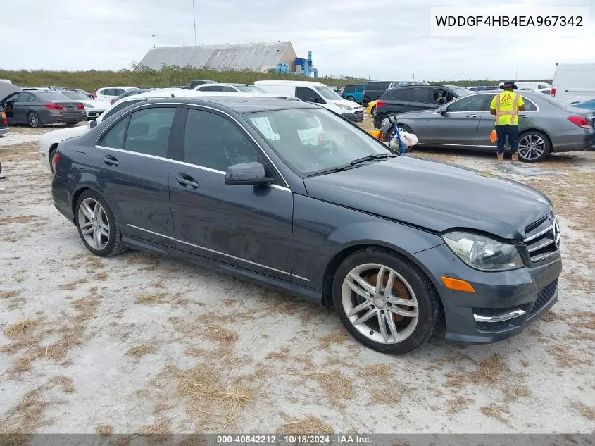 2014 Mercedes-Benz C 250 Luxury/Sport VIN: WDDGF4HB4EA967342 Lot: 40542212