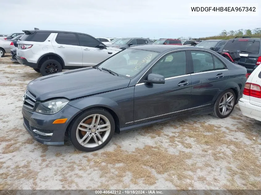 2014 Mercedes-Benz C 250 Luxury/Sport VIN: WDDGF4HB4EA967342 Lot: 40542212