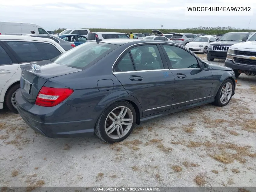 2014 Mercedes-Benz C 250 Luxury/Sport VIN: WDDGF4HB4EA967342 Lot: 40542212