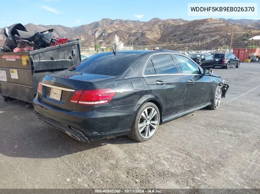 2014 Mercedes-Benz E 350 VIN: WDDHF5KB9EB026370 Lot: 40580260