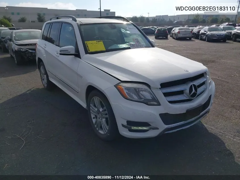 2014 Mercedes-Benz Glk 250 Bluetec 4Matic VIN: WDCGG0EB2EG183110 Lot: 40835890