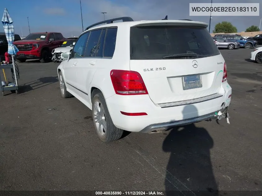 2014 Mercedes-Benz Glk 250 Bluetec 4Matic VIN: WDCGG0EB2EG183110 Lot: 40835890