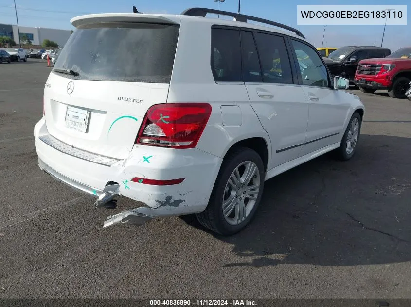 2014 Mercedes-Benz Glk 250 Bluetec 4Matic VIN: WDCGG0EB2EG183110 Lot: 40835890