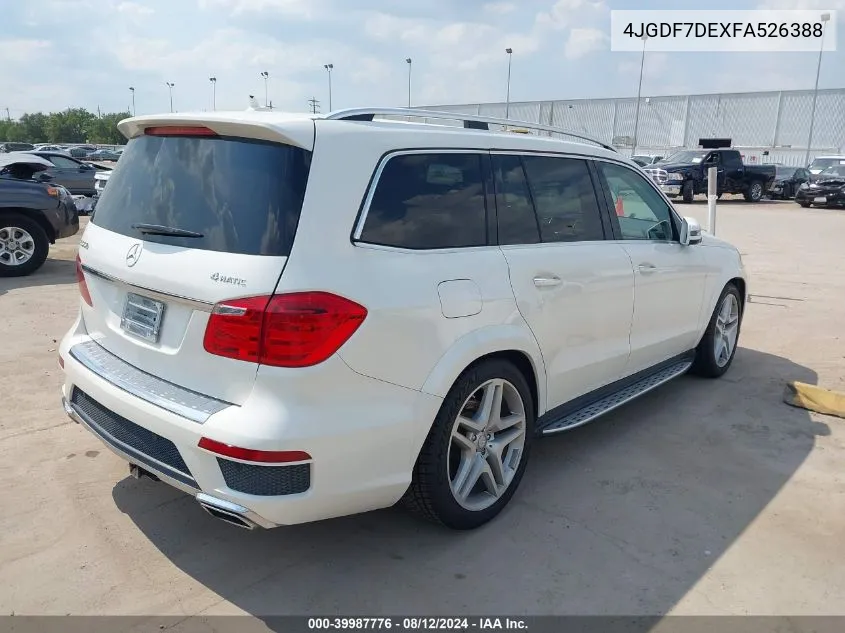 2015 Mercedes-Benz Gl 550 4Matic VIN: 4JGDF7DEXFA526388 Lot: 39987776