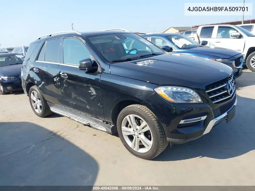 2015 Mercedes-Benz Ml 350 4Matic VIN: 4JGDA5HB9FA509701 Lot: 40042006