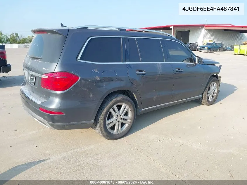 2015 Mercedes-Benz Gl 450 4Matic VIN: 4JGDF6EE4FA487841 Lot: 40061873