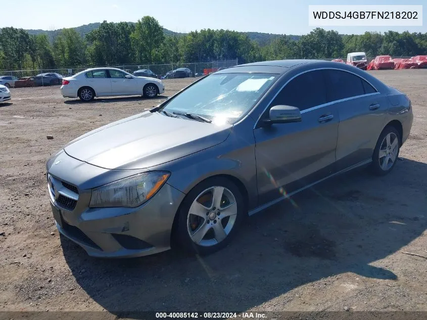 2015 Mercedes-Benz Cla 250 4Matic VIN: WDDSJ4GB7FN218202 Lot: 40085142