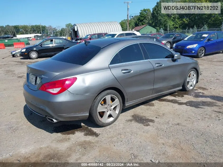 2015 Mercedes-Benz Cla 250 4Matic VIN: WDDSJ4GB7FN218202 Lot: 40085142