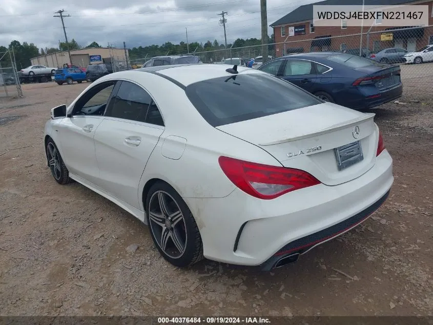 2015 Mercedes-Benz Cla 250 VIN: WDDSJ4EBXFN221467 Lot: 40376484