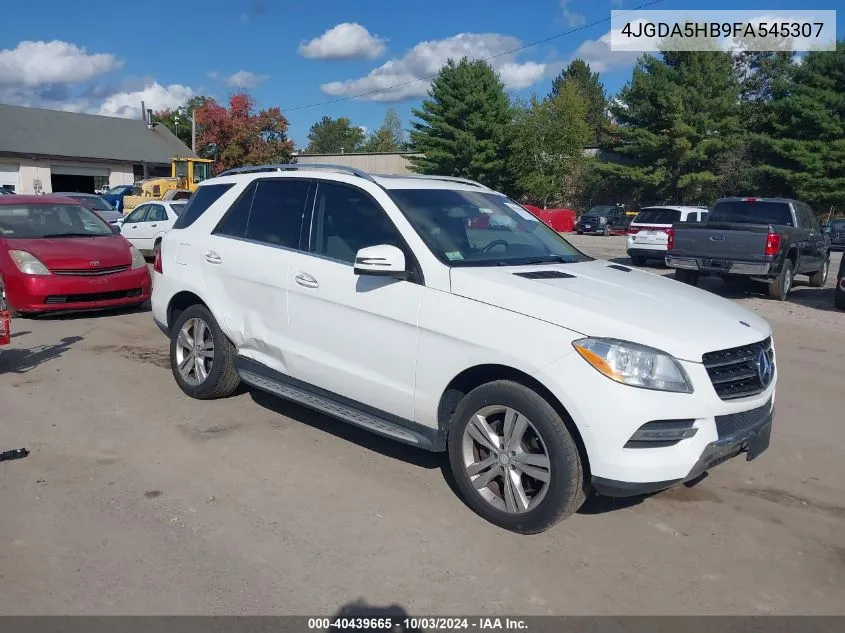 2015 Mercedes-Benz Ml 350 4Matic VIN: 4JGDA5HB9FA545307 Lot: 40439665