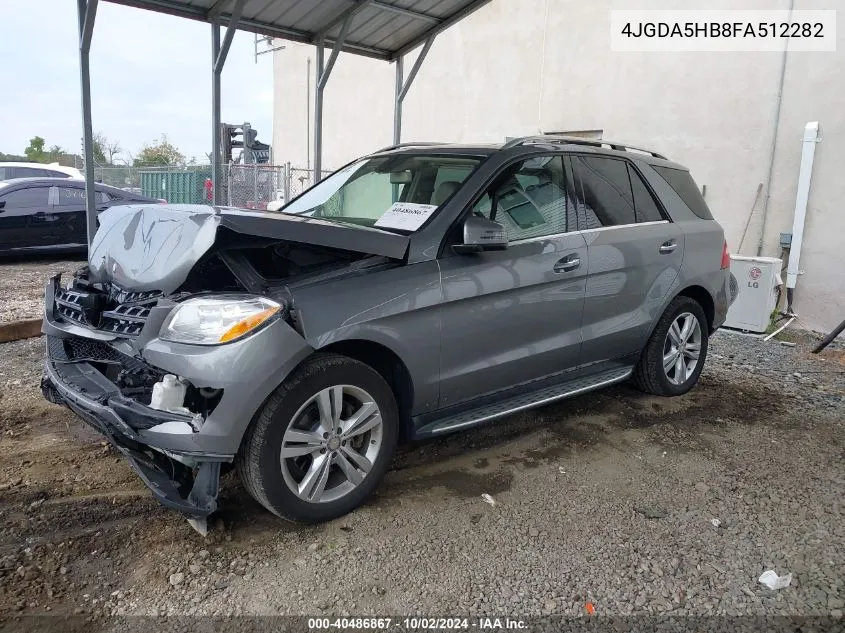 2015 Mercedes-Benz Ml 350 4Matic VIN: 4JGDA5HB8FA512282 Lot: 40486867