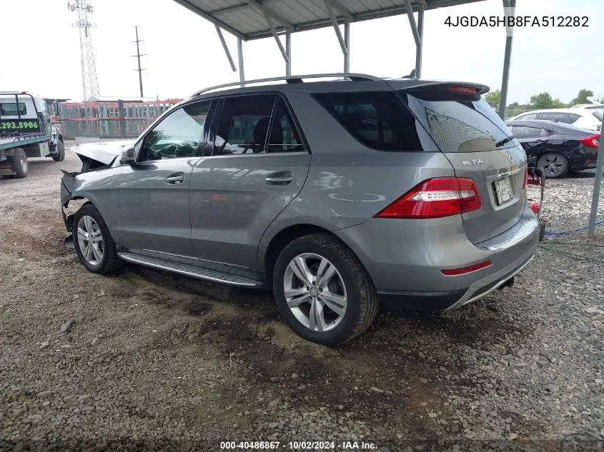 2015 Mercedes-Benz Ml 350 4Matic VIN: 4JGDA5HB8FA512282 Lot: 40486867