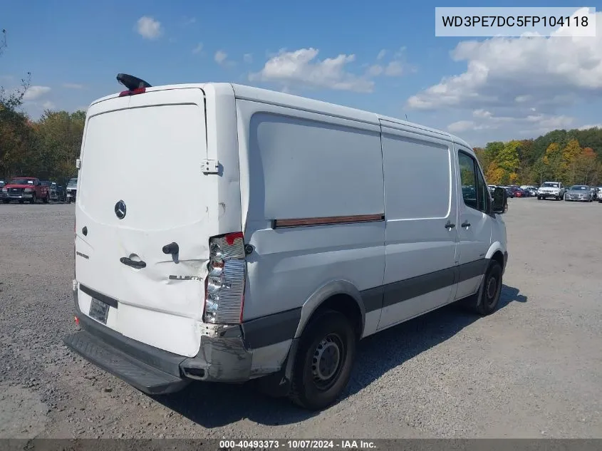 2015 Mercedes-Benz Sprinter 2500 Normal Roof VIN: WD3PE7DC5FP104118 Lot: 40493373