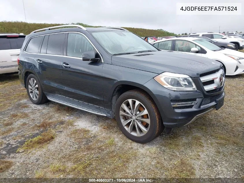 2015 Mercedes-Benz Gl 450 4Matic VIN: 4JGDF6EE7FA571524 Lot: 40503371