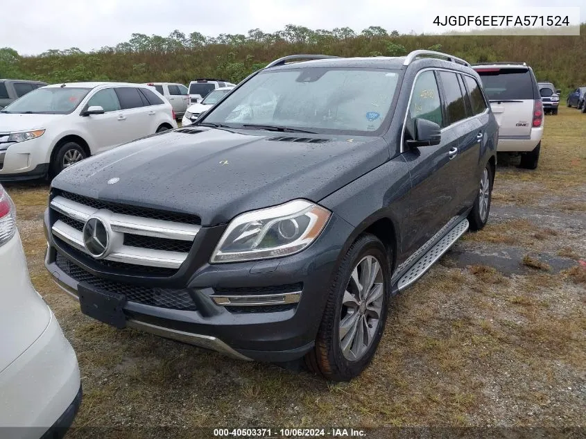 2015 Mercedes-Benz Gl 450 4Matic VIN: 4JGDF6EE7FA571524 Lot: 40503371