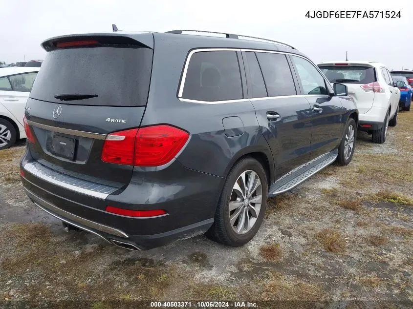 2015 Mercedes-Benz Gl 450 4Matic VIN: 4JGDF6EE7FA571524 Lot: 40503371