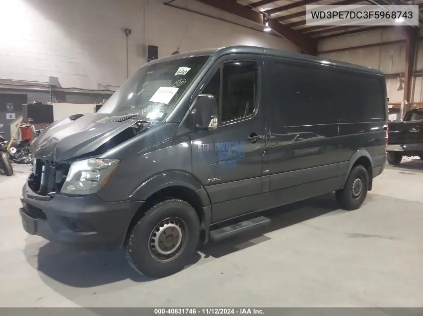 2015 Mercedes-Benz Sprinter 2500 Normal Roof VIN: WD3PE7DC3F5968743 Lot: 40831746