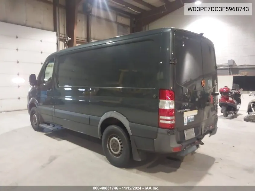 2015 Mercedes-Benz Sprinter 2500 Normal Roof VIN: WD3PE7DC3F5968743 Lot: 40831746