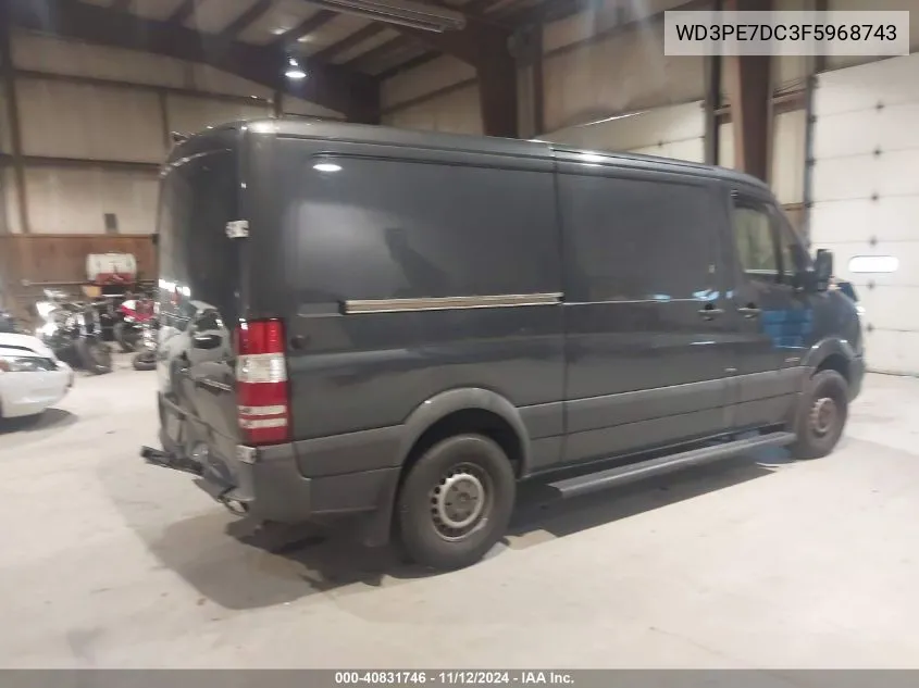 2015 Mercedes-Benz Sprinter 2500 Normal Roof VIN: WD3PE7DC3F5968743 Lot: 40831746