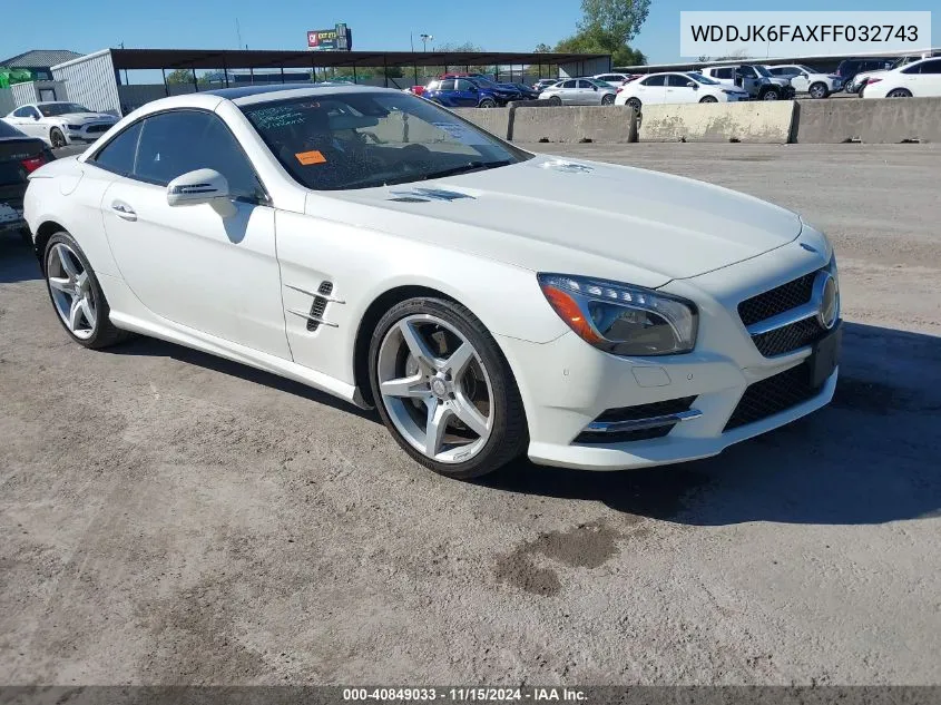 2015 Mercedes-Benz Sl 400 VIN: WDDJK6FAXFF032743 Lot: 40849033