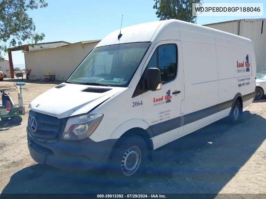 2016 Mercedes Benz Sprinter 2500 VIN: WD3PE8DD8GP188046 Lot: 39913392