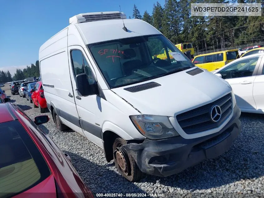 2016 Mercedes-Benz Sprinter 2500 Normal Roof VIN: WD3PE7DD2GP241625 Lot: 40025740