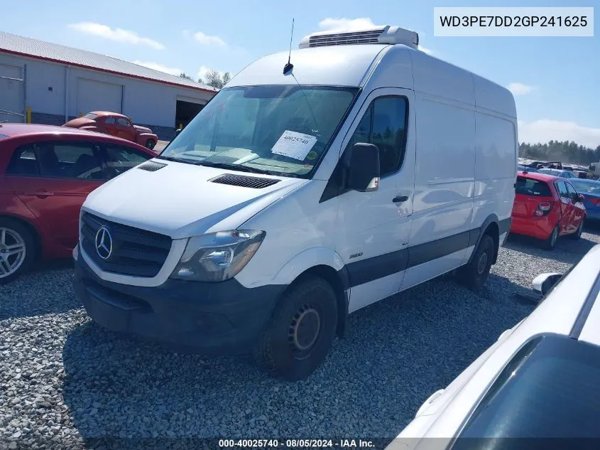 2016 Mercedes-Benz Sprinter 2500 Normal Roof VIN: WD3PE7DD2GP241625 Lot: 40025740