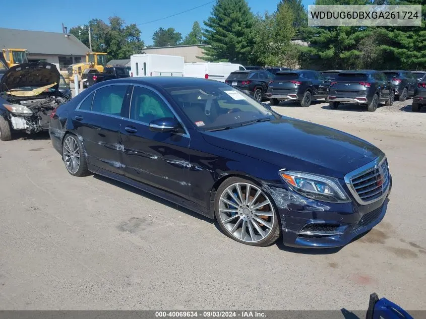 2016 Mercedes-Benz S 550 Plug-In Hybrid VIN: WDDUG6DBXGA261724 Lot: 40069634