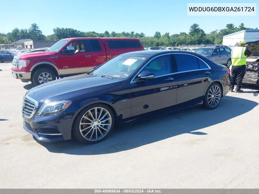 2016 Mercedes-Benz S 550 Plug-In Hybrid VIN: WDDUG6DBXGA261724 Lot: 40069634