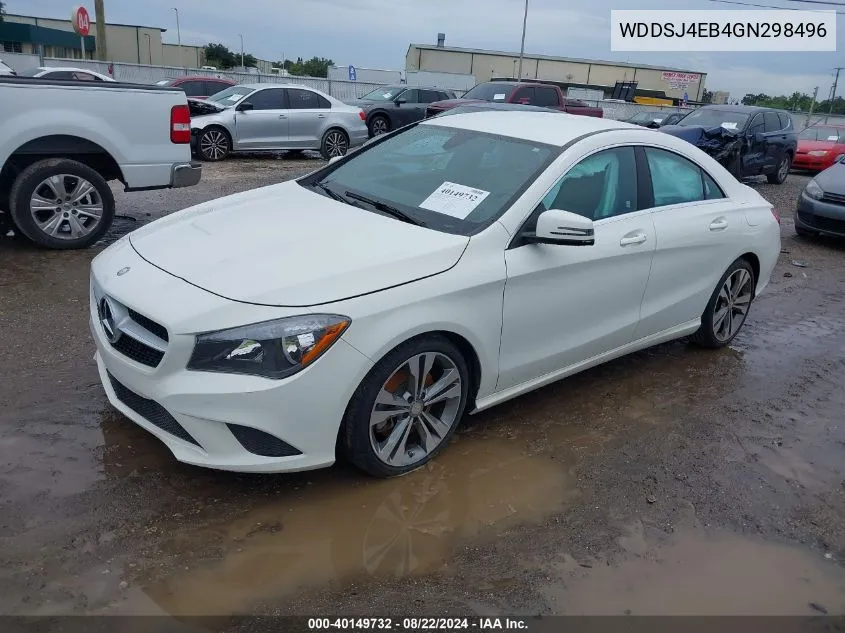 2016 Mercedes-Benz Cla 250 VIN: WDDSJ4EB4GN298496 Lot: 40149732