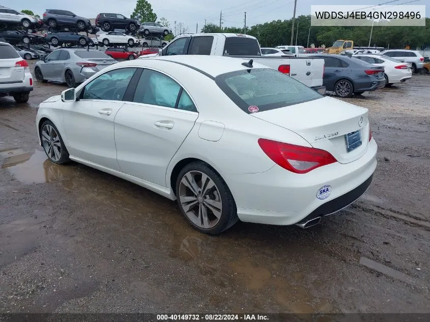 2016 Mercedes-Benz Cla 250 VIN: WDDSJ4EB4GN298496 Lot: 40149732