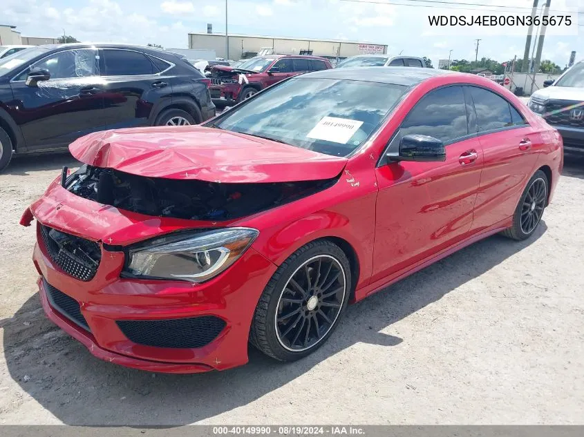 2016 Mercedes-Benz Cla 250 VIN: WDDSJ4EB0GN365675 Lot: 40149990