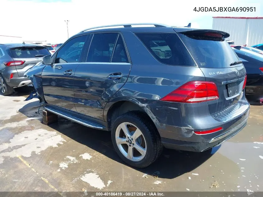 2016 Mercedes-Benz Gle 350 VIN: 4JGDA5JBXGA690951 Lot: 40186419