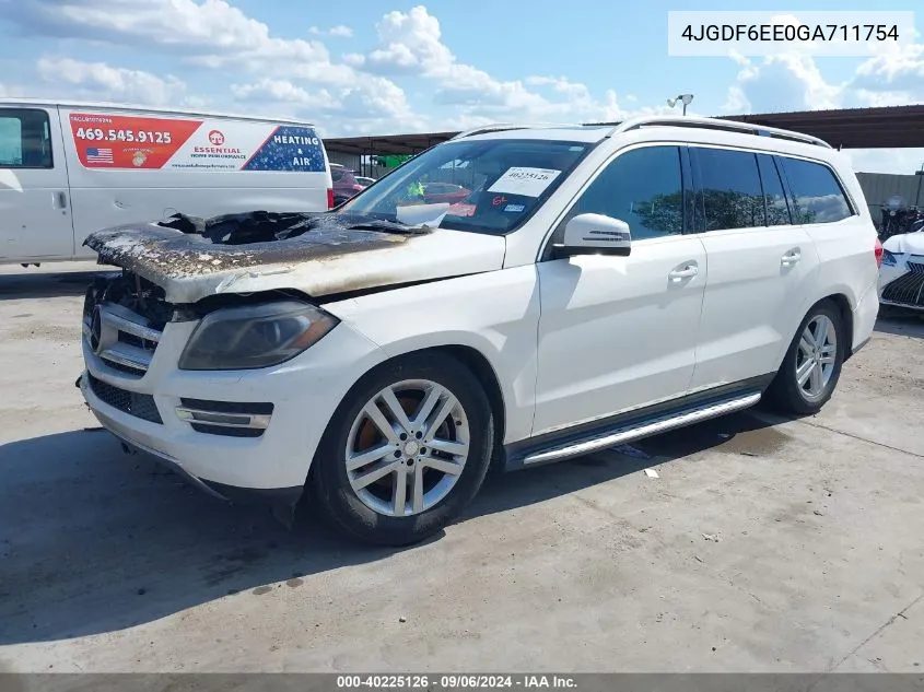 2016 Mercedes-Benz Gl 450 4Matic VIN: 4JGDF6EE0GA711754 Lot: 40225126