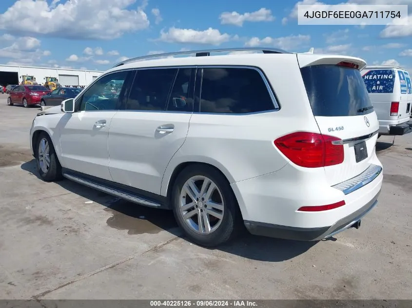 2016 Mercedes-Benz Gl 450 4Matic VIN: 4JGDF6EE0GA711754 Lot: 40225126