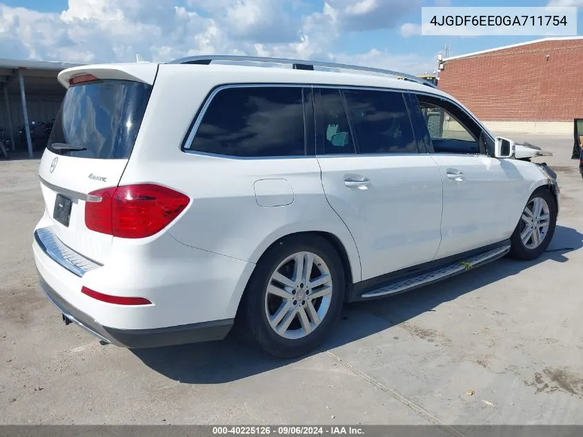 2016 Mercedes-Benz Gl 450 4Matic VIN: 4JGDF6EE0GA711754 Lot: 40225126