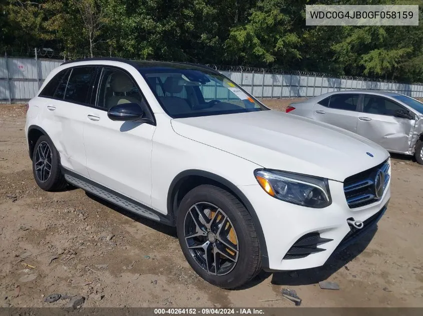 2016 Mercedes-Benz Glc 300 VIN: WDC0G4JB0GF058159 Lot: 40264152