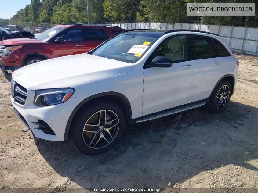 2016 Mercedes-Benz Glc 300 VIN: WDC0G4JB0GF058159 Lot: 40264152