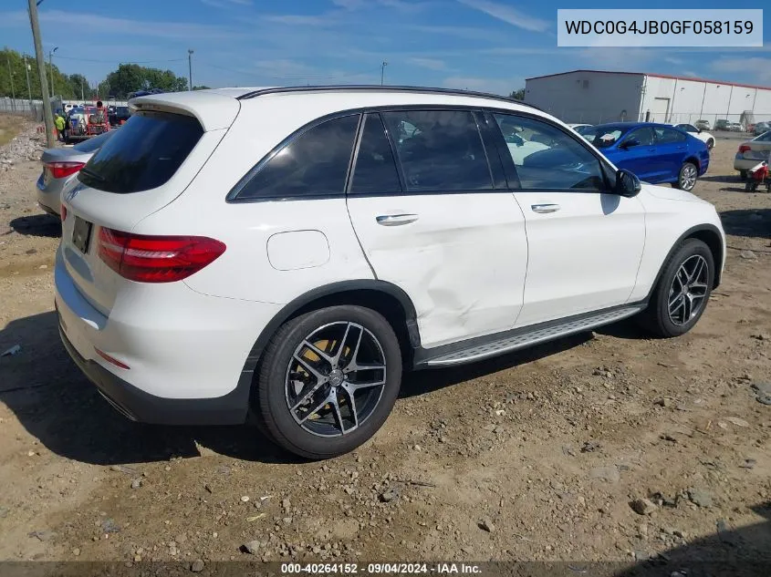 2016 Mercedes-Benz Glc 300 VIN: WDC0G4JB0GF058159 Lot: 40264152