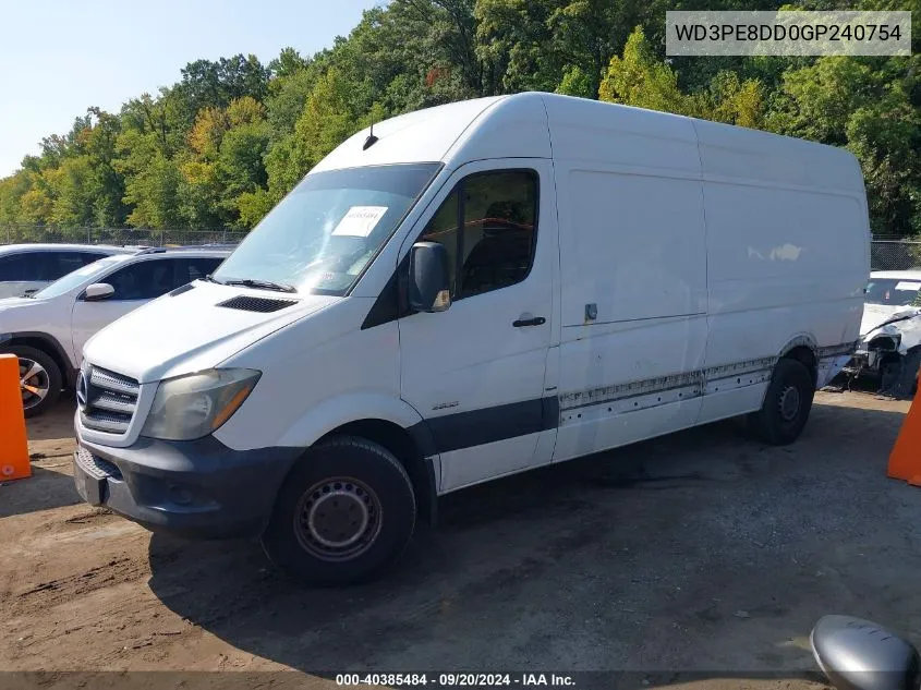 2016 Mercedes-Benz Sprinter 2500 High Roof/High Roof VIN: WD3PE8DD0GP240754 Lot: 40385484