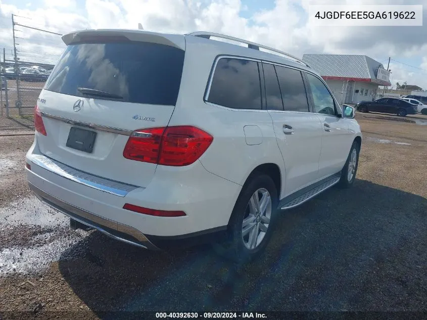 2016 Mercedes-Benz Gl 450 4Matic VIN: 4JGDF6EE5GA619622 Lot: 40392630