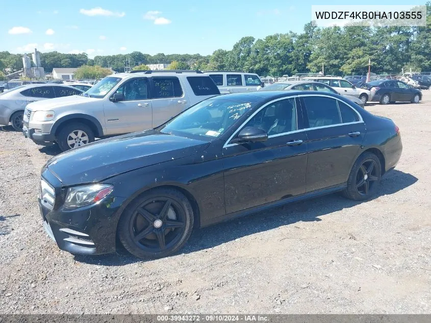 2017 Mercedes-Benz E 300 4Matic VIN: WDDZF4KB0HA103555 Lot: 39943272