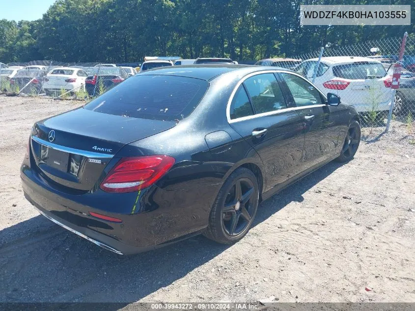 2017 Mercedes-Benz E 300 4Matic VIN: WDDZF4KB0HA103555 Lot: 39943272