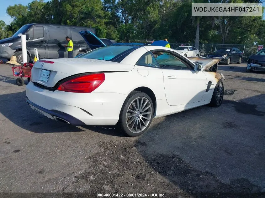 2017 Mercedes-Benz Sl 450 VIN: WDDJK6GA4HF047241 Lot: 40001422