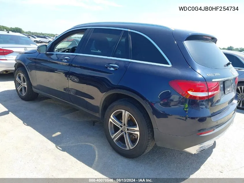 2017 Mercedes-Benz Glc 300 VIN: WDC0G4JB0HF254734 Lot: 40070546