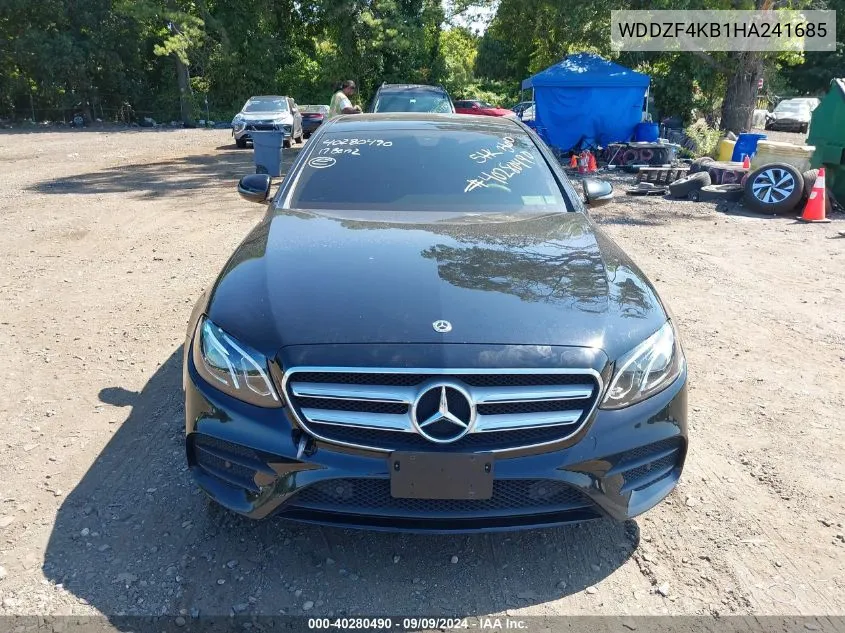 2017 Mercedes-Benz E 300 4Matic VIN: WDDZF4KB1HA241685 Lot: 40280490