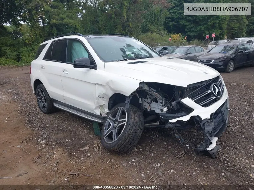 2017 Mercedes-Benz Gle 350 4Matic VIN: 4JGDA5HB8HA906707 Lot: 40356820